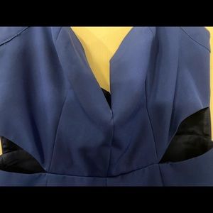 Cut out royal blue mini dress